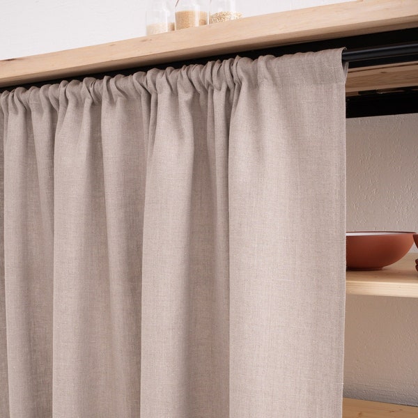 Linen Curtain, Kitchen Hideaway Curtain, Cupboard Curtain, Rod Pocket Curtain