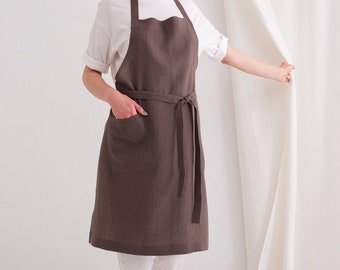 Linen Pinafore Apron, Linen Apron, Classic Linen Apron, Linen Gift