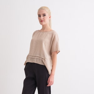 Linen Top.  Linen Shirt Women. Oversized Linen Tunic Top.