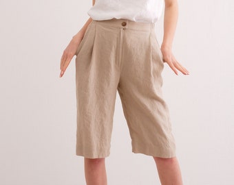 Linen Shorts, Women Linen Shorts, Summer Shorts,  Loose Fit Shorts