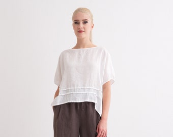 Linen Top, Linen Shirt Women. Oversized Linen Tunic Top.