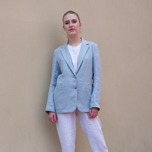 Linen Jacket, Loose Linen Jacket, Summer Linen Jacket, Natural Linen Blazer For Women image 1