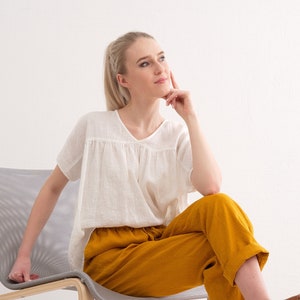 Linen Top, Linen Shirt Women. Oversized Linen Tunic Top.