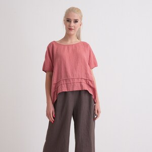 Linen Top, Linen Shirt Women. Oversized Linen Tunic Top.