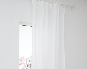 Soft Linen Curtain with Ties, Custom Linen Drapes, Room Decor Curtain, Window Drapes, Linen Curtain For Home