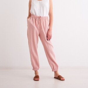 Women Linen Trousers, Softened, Washed Linen Women&#39;s Pants