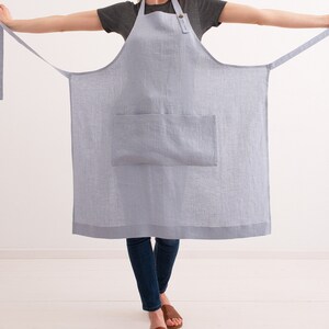 Full Linen Apron, Classic Linen Apron, Kitchen Apron, Linen Pinafore Apron