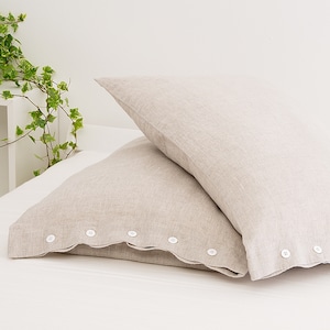 Linen Pillow Cover With Buttons, Linen Pillowcase, Linen Cushion Cover, Linen Throw Pillow, Soft Linen Bed Pillow