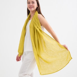 Natural Linen Scarf, Washed Soft Linen Shawl, long stylish scarves, Woman Scarf, women organic wrap