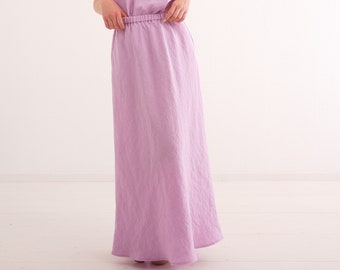 Linen Skirt, Linen Maxi Skirt With Pocket, Femine and Elegant A line Long Linen Skirt