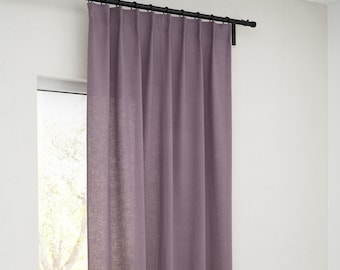 LINEN CURTAIN - Linen Curtain with Multifunctional Pleating Tape - Custom Linen Drapes - Room Decor Curtain - Window Drapes