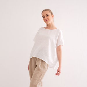 Linen Top, Linen Shirt Women. Oversized Linen Tunic Top.