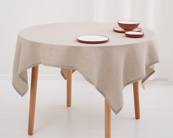 LINEN TABLE CLOTH-Linen Table Skirt-Square Table Cloth-Softened Table Cloth-Cloth For Dinning-Linen Table Textile