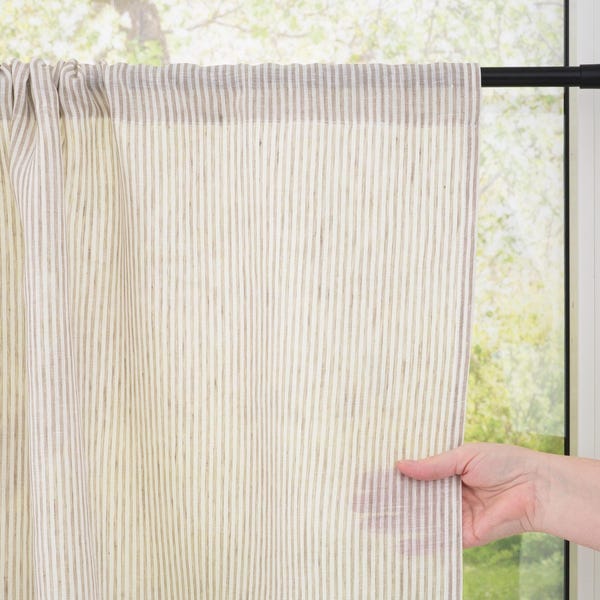 Light Filtering Linen Cafe Curtains, Rod Pocket Small Window Drapes, Rustic Home Window Accent