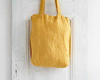 LINEN TOTE BAG - Organic Tote Bag - Linen Shoulder Bag - Pure Linen Tote Bag - Linen Shopping Bag - Reusable Tote Bag
