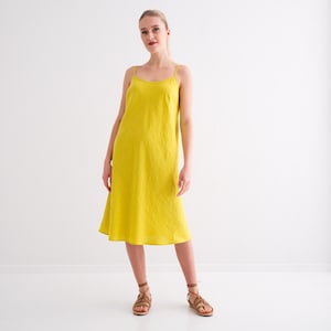 Linen Slip Dress, Linen Spaghetti Strap Dress, Summer Dress, Linen Sundress