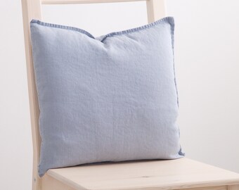 LINEN PILLOW COVER - Square Pillow Cover - Softened Pillow Case - Zipper Pillow Case - Stylish Pillow  Cover - Organic Pillow Case