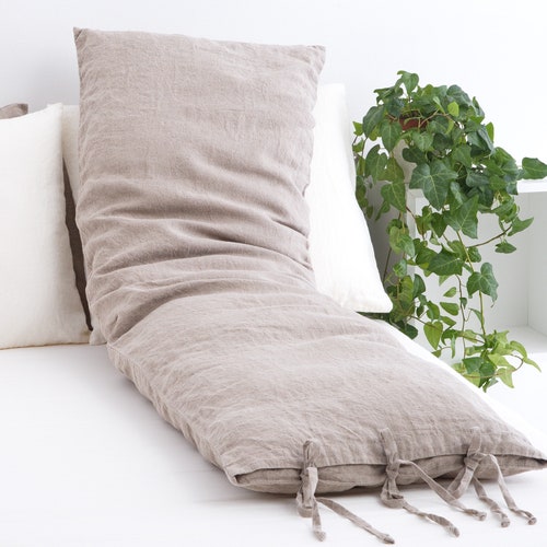 Linen Body Pillow Cover With Ties Body Pillow Case Custom Etsy