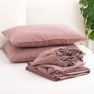Linen bedding set, Soft Linen Bedding, Sheet Set, Linen Sheet Set, Fitted Sheet, Flat Sheet, 2 Pillowcases, Linen Sheet Set of 4 pieces