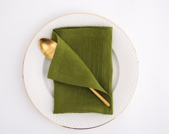 Linen napkins. Linen napkins with perfect mitered corners. Soft linen napkins for your kitchen and table linens.