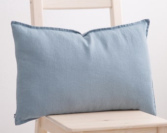 FUNDA DE ALMOHADA DE LINO - Funda de almohada cuadrada - Funda de almohada suavizada - Funda de almohada con cremallera - Funda de almohada elegante - Funda de almohada orgánica