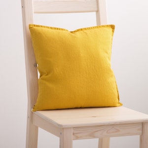 Linen Pillowcase with Zipper, Stylish Custom Size Linen Pillow for Living Room, Bright Pillow cover