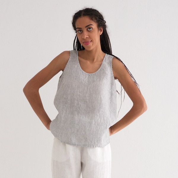 Linen Top. Linen Tank Top Women. Sleeveless Linen Top