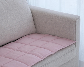 Quilted Linen Sofa Seat Protector: Reversible Couch cover for Pets