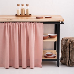 Linen Curtain, Kitchen Hideaway Curtain, Cupboard Curtain, Rod Pocket Curtain