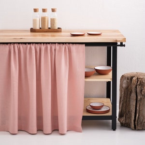 Linen Curtain, Kitchen Hideaway Curtain, Cupboard Curtain, Rod Pocket Curtain 21. Pale Peach