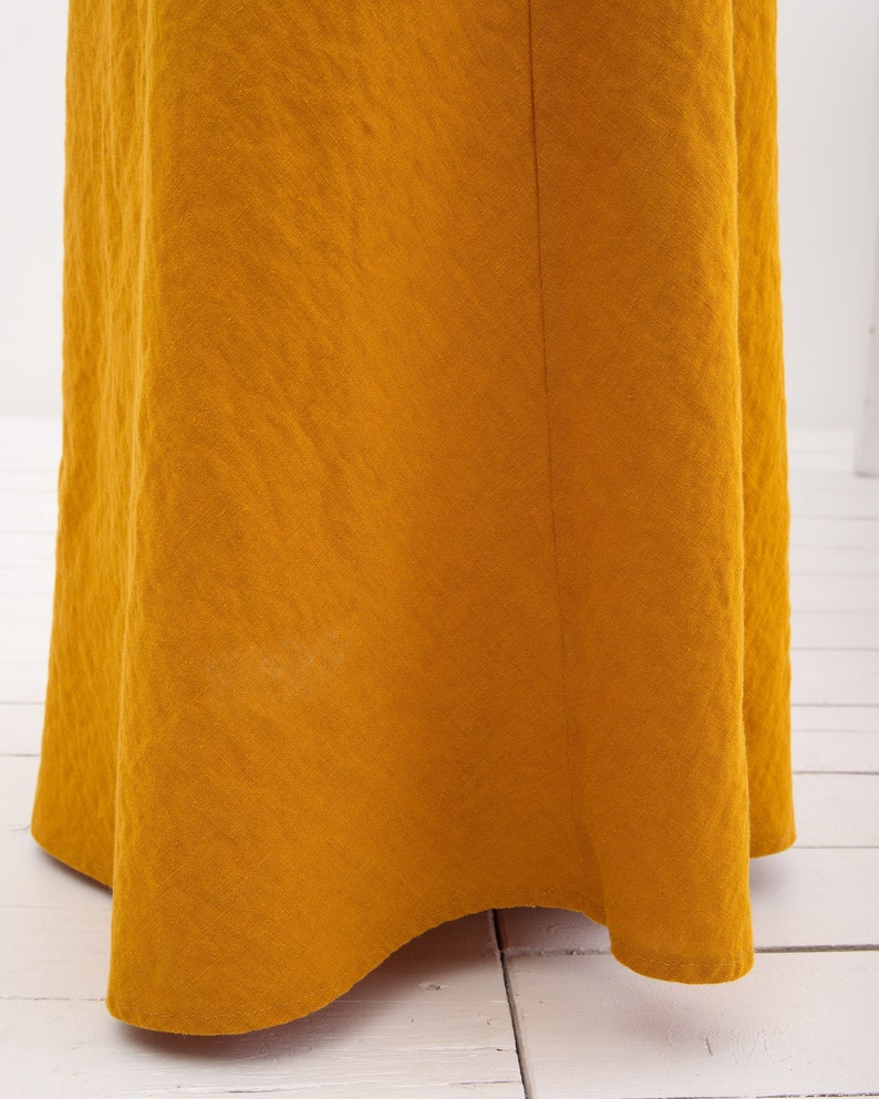 Linen Skirt, Linen Maxi Skirt With Pocket, Femine and Elegant A line Long Linen Skirt image 4