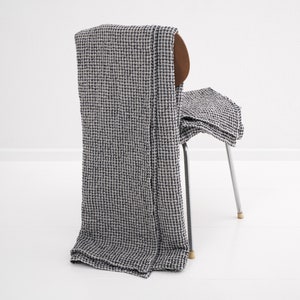 Blankets and Throws Linen and Cotton blend Throw Blanket. Soft Linen bed cover. Waffle pattern Linen sofa throw.