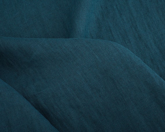Linen Fabric by the Yard or Meter. Dark Teal Linen Fabric for - Etsy