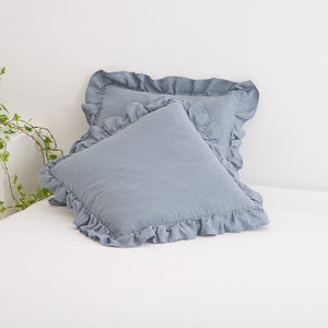 Linen Pillowcase, Linen Pillow Case With Ruffle, Custom Colour Linen Pillow Case, Classic Linen Pillowcase image 6