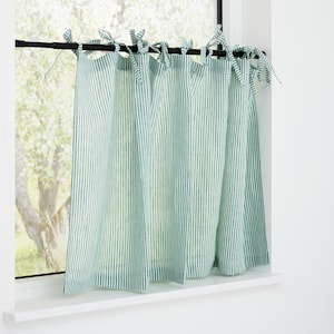 Cafe Curtains, Semi-Sheer Privacy Drapes for Kitchen Bathroom, Farmhouse Style Light Filtering Tiers, Country Modern Decor