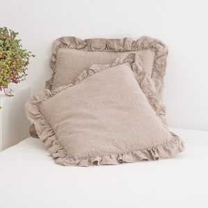 Linen Pillowcase, Linen Pillow Case With Ruffle, Custom Colour Linen Pillow Case, Classic Linen Pillowcase image 7