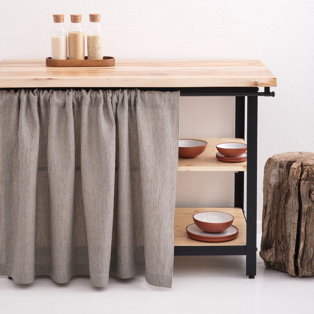 Rideau D'armoire Ou D'étagère En Tissu Anti-poussière - Plusieurs Tailles (ex: 90x120cm) - Installation Sur Rail Coulissant, Pour Cuisine, Salon, Chambre - 11