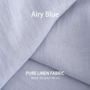 Soft linen fabric by the yard, Best flax linen, Premium European quality for sale, Natural Classic Blue color, linen fabric store image 9