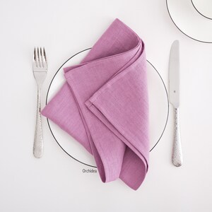 Stone washed Linen napkins. Washed linen napkins. Soft linen napkins for your kitchen and table linens. Orchidea