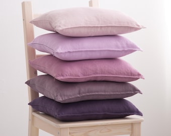 Flanged Linen Pillow Cover, Decorative Cushion Cover, European Linen Throw Pillow