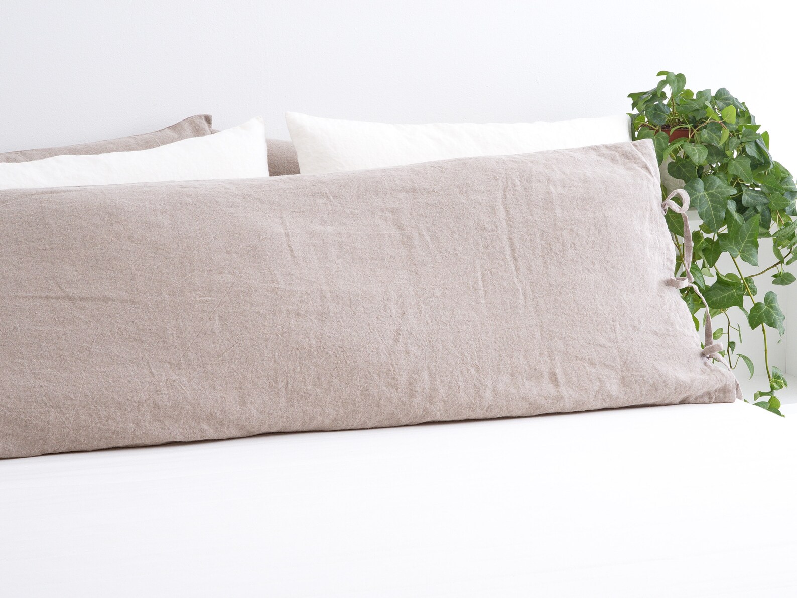 Linen Body Pillow Case Body Pillow Body Pillow With Ties Etsy