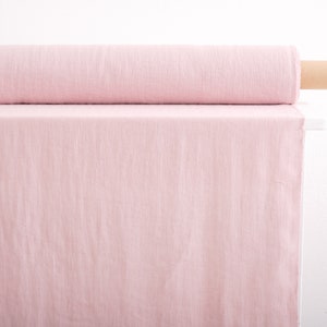 Soft linen fabric by the yard, Best flax linen, Premium European quality for sale, Natural Dusty Rose color, linen fabric store image 2