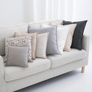 FUNDA DE ALMOHADA DE LINO - Funda de almohada cuadrada - Funda de almohada suavizada - Funda de almohada con cremallera - Funda de almohada elegante - Funda de almohada orgánica imagen 2