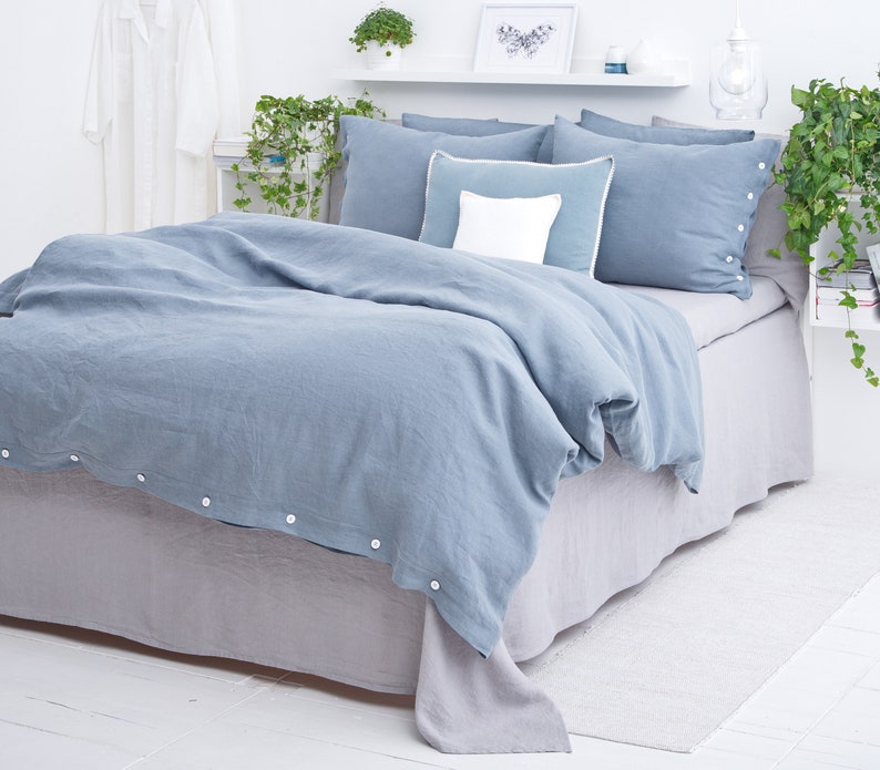 3 pieces Linen Set with ties Linen Bedding Set 2 Pillowcases Linen Bedding, Duvet Covers