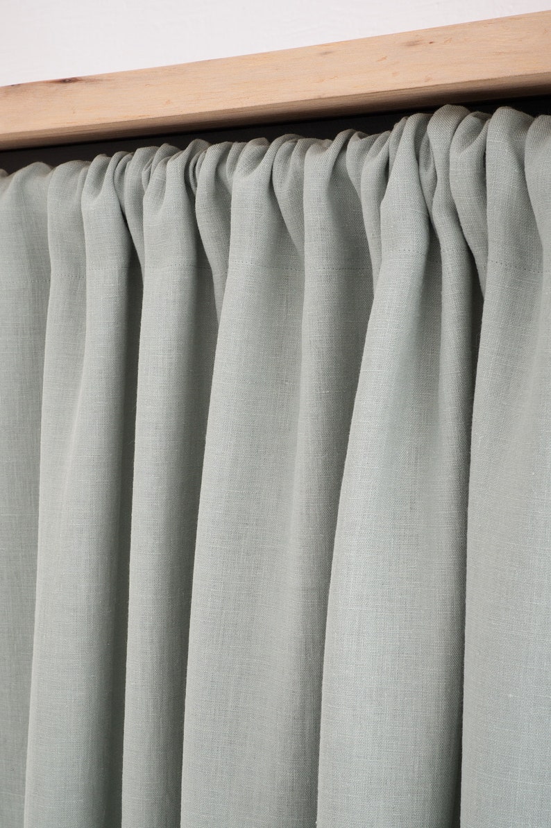 Linen Curtain, Kitchen Hideaway Curtain, Cupboard Curtain, Rod Pocket Curtain image 8