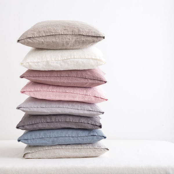 Linen Pillow Cover, Linen Pillowcase, Linen Cushion Cover, Linen Throw Pillow, Soft Linen Bed Pillow