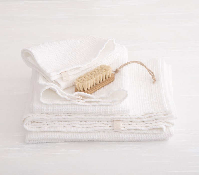 Linen Waffle Towels, Hand Towel, Face Towel, Body Towel, Bath Linen Towel image 2