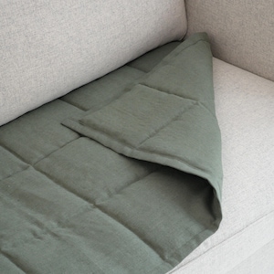 Linen Couch Protector for Pets and Kids, Quilted Sofa Seat Cover, Two-Sided Slipcover, Minimalist Sofa Topper