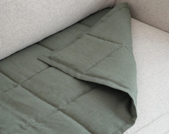 Linen Couch Protector for Pets and Kids, Quilted Sofa Seat Cover, Two-Sided Slipcover, Minimalist Sofa Topper