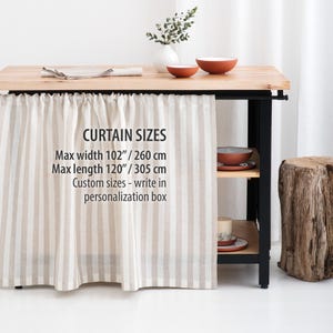 Cortinas de lino para cocina, cortinas de lino para cafetería, cenefas para estanterías con niveles de privacidad, faldón para estanterías.